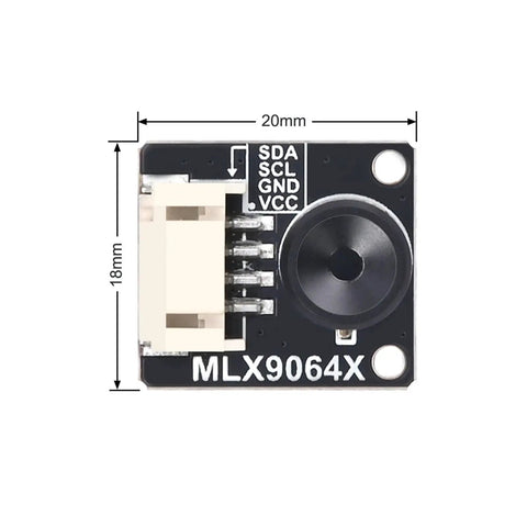 Thermal Imaging Camera MLX90640-D110 32x24 IR Array With I2C Interface front view showing connectors