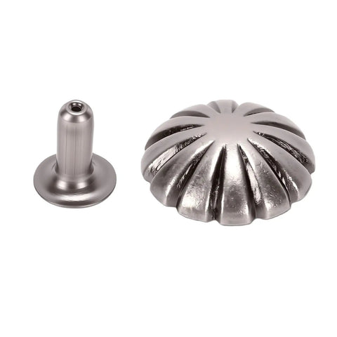 Durable Metal Rivet Stud Kit, 40 Piece Set, 12mm Round Flower Fasteners For Leather Craft And Clothing, Built To Last, Rust Resistant Hardware With Antique Silver Tone, Perfect For Jackets, Bags, Belts, And More, 12mm flower rivet stud and base