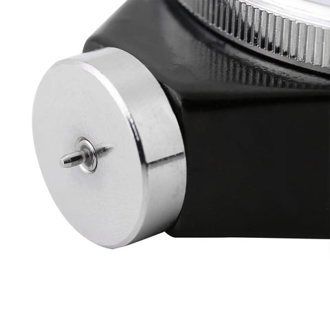 Shore Type A Durometer Hardness Tester Go-To Tool For Rubber Plastic Tire Leather And Wax Waterproof Alloy Shell With Easy Read A Scale Meter For Precise Measurements. close-up of metal probe tip and alloy shell