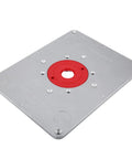 Premium Aluminum Router Table Insert Plate With Easy Adjust Flip Top Design, sturdy dual insert kit for clean woodwork.