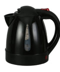 RigReady 24V 250W Portable Electric Kettle For Trucks And Rv in black, 1 liter capacity for quick heating of coffee and tea.