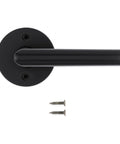Matte Black Dope Single Sided Dummy Door Handle Lever For Closets And Pantry On French Double Doors Non Turning Reversible Interior Push Pull With Microban Protection For Long Lasting Durability, matte black lever with screws