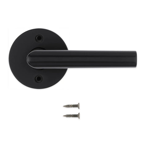 Matte Black Dope Single Sided Dummy Door Handle Lever For Closets And Pantry On French Double Doors Non Turning Reversible Interior Push Pull With Microban Protection For Long Lasting Durability, matte black lever with screws