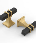 6 Pack 2 Inch Black And Gold T Bar Cabinet Knobs Matte Black Hardware For Dresser Drawers And Kitchen Cupboard Includes 6 Mounting Screws And Breakaway Screws, Fits Cabinets 11/16 Inch To 1.6 Inch Thick