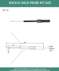 Diagram of Flexible Back Probe Kit With Ultra Thin 1mm Steel Needles For Tight Car Wiring Access, featuring banana jack
