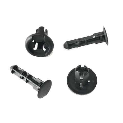 200 Pack Heavy Duty Car Bumper Plastic Rivet Holder Push Clips Door Trim Fastener Kit 8mm Solid Raw Material Smooth Texture Stable Holding Performance For Long Term Auto Body Assembly Repair Jobs black plastic clips shown front and side