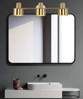 Dope Brushed Brass Vanity Light Fixture With 3 Lights, 25.6 inch modern wall bar sconce above mirror, waterproof IP44, metal shade