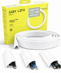 Corner Cable Trunking Raceway 192 Inch Paintable Self Adhesive TV Cable Hider packaging and cable examples