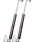Heavy Duty 20 Inch Gas Struts For Lids And Hatches, 100 Lb Capacity, pair of black and silver struts on white background