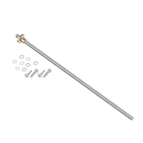 Beefy 345mm TR8x8 Lead Screw With T8 Brass Nut For 3D Printer Z Axis And CNC Machines, Acme Thread, 2mm Pitch, 8mm Lead, Stainless Steel SUS304