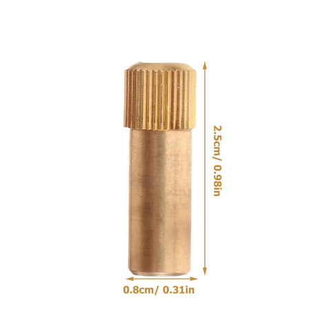 Single piece from 4 Pack Brass Shelf Support Pegs For Cabinets And Furniture Easy Install Golden Antique Style Shelf Pins For Bookshelves And Bookcases