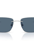 RB3768 Dope Sunglasses With Silver Frame And Dark Blue Lenses, Medium Fit, 129mm Hinge To Hinge, 56mm Lenses, front view