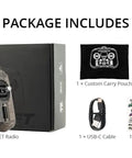 Grab And Go Pocket Remote Controller with Hall Gimbal and accessories including carry pouch, USB-C cable, and manual.
