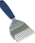 Uncapping Fork For Beekeeping, Stainless Steel Honey Fork Shovel Tool With Plastic Handle, close-up of smooth blue grip handle