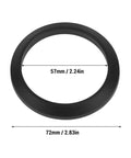 57mm Silicone Group Head Gasket Seal For Espresso Machines Replacement Brew Seal Ring shown with dimensions
