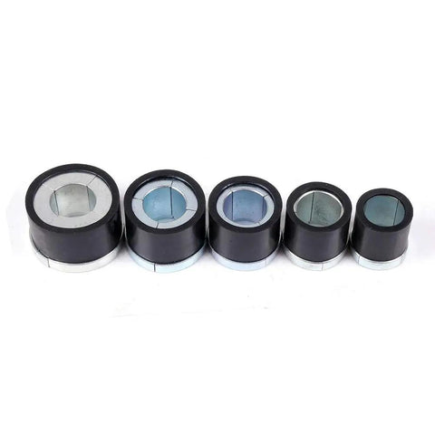 All In One Universal Engine Bearing Installation And Disassembly Tool Kit rubber sleeves, five sizes displayed in a row.