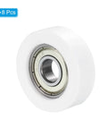Dead Smooth White Nylon Pulley Wheels With Bulletproof 608ZZ Bearings, 12mm thick, packed in an 8 piece set for smooth drawer glides.