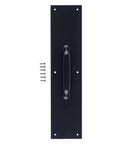 Commercial 15 Inch Stainless Steel Pull Door Plate In Matte Black Finish, Rust And Corrosion Resistant with screws