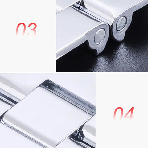 Close-up of Bright Zinc Alloy Dining Table Flap Hinge for Folding Tables, showcasing connection and finish details.