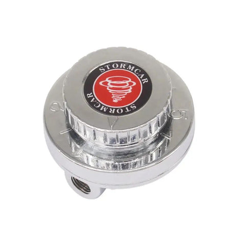 Manual Adjustable Fuel Pressure Regulator Kit With Chrome Silver Body And Gold Plated Fittings For Carburetor Systems, logo view