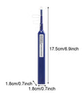 Blue fiber optic cleaning pen for LC/SC/ST connectors; one-click cleaner