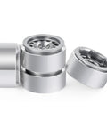 1.3 Inch Beadlock Aluminum RC Wheel Set For 1/18 TRX4M And 1/24 Axial SCX24 Crawler Upgrades In Silver Three Piece Easy Assembly