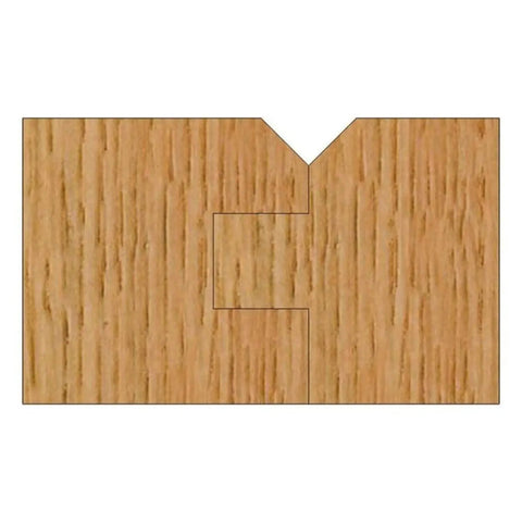 Vee Panel Tongue And Groove Router Bit Set Carbide Tips, 1-5/8 Inch Large Diameter, wood cut design, sample finish