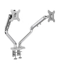Rock Solid Dual Monitor Arms For 17 To 32 Inch Screens With Mechanical Spring Tension and Smooth Glide Aluminum Stand, dual mount design