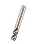 End mill bit, close-up view, HSS, 10mm diameter, 4-flute, straight shank for CNC milling