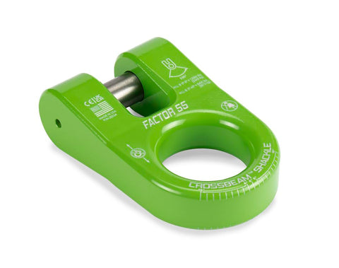 Green Aluminum Winch Shackle With 12000 Lb WLL, Single Pin Crossbeam Recovery Shackle, 7.75 x 5.5 x 2.25 Inches displayed