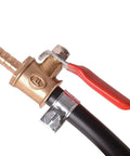 Brass cutoff valve with red lever on hose for 2L Auxiliary Gas Tank Kit For Motorcycles And Cars With Fuel Hose And Cut Off Valve Portable Gas Tank