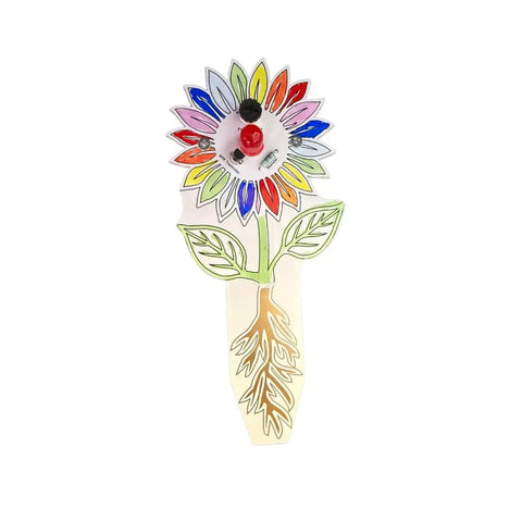 Colorful flower-shaped PCB for Soil Moisture Sensor Kit For Beginners DIY Light Up Plant Water Indicator With LED Transistor And Resistor
