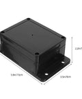 Beefy Black Plastic Waterproof Electrical Junction Box 115x90x55mm With Mounting Ears showing dimensions