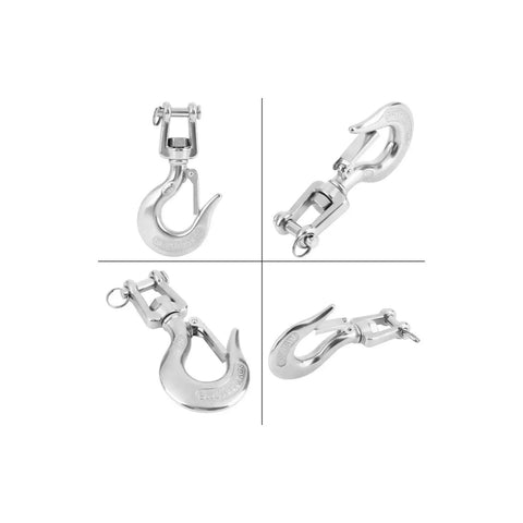 Rock Solid 304 Stainless Steel Swivel Lifting Hook Heavy Duty Up To 1000Kg with smooth rotation and locking eye.