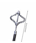 Heavy Duty Auger Chain Drain Cleaning Knocker For Plumbers Double Chain Cutter Head Pipe Dredger close-up view showing chain and steel construction.