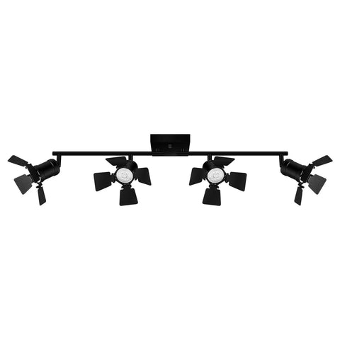 Dope Black Track Lighting Kit With Rotatable Heads For Ceiling Vintage Industrial Spotlight Style For Kitchen Living Room Bedroom GU10 Bulb Not Included