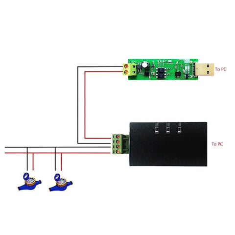 USB To MBUS Slave Module For FC722 Chip Debugging, Low Leakage Current, Industrial Rate 300 9600 BPS, Adjustable Bus Voltage 12V To 42V, 5V And 3.3V Regulated Output, Stable UART Communication MBUS Debugging Accessory, wiring diagram to PC
