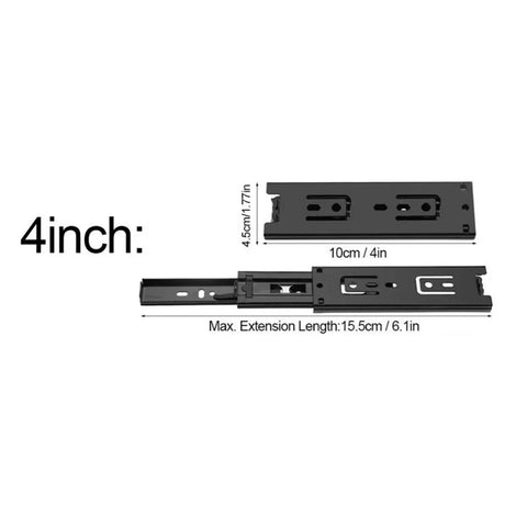 2 Pack Mini Drawer Slides Set Short Steel Full Extension Guide Rails For Kitchen Cabinets And Wardrobes Smooth Glide