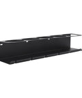 Top Notch Wall Mount Storage Rack For Spray Bottles And Pneumatic Gear Carbon Steel Garage Organizer With Five Holes Six Slots in sleek black finish.