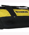 Ultra Rugged 33CM Mini Contractor Tool Bag With Zipper Closure, Six External Pockets, And Plastic Skids, black and yellow design