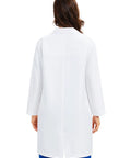 Three Pocket Women's Lab Coat With Long Sleeves White Medical Coat Relaxed Fit Size M Work Ready For Clinic And Hospital Use