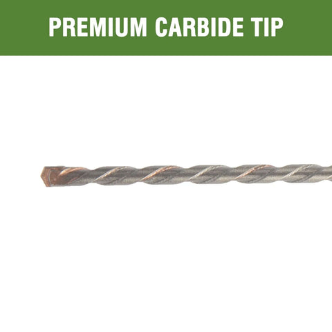 SDS Plus hammer drill bit, 5/32 in diameter, 6 in length, carbide-tipped, side view