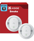 Top Shelf Smoke Detector With Ten Year Sealed Battery And Eighty Five Decibel Alarm Featuring Bright Led Status Indicator For Fo Sho Home Security And Swift Fire Alert Response, two units in packaging.