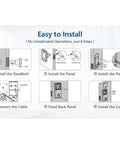 Installation guide for Slick Fingerprint Smart Deadbolt For Front Door Keyless Entry Keypad With Voice Remote Control Auto Lock.