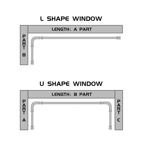 Heavy Duty Curtain Track System For Ceiling Mount, 16.4 Ft Aluminum Curtain Rail Set With Rollers, Hooks, Brackets, And End Caps, Ideal For Thick Curtains, Room Dividers, And Easy Ceiling Installation. L and U shape window track layout diagram