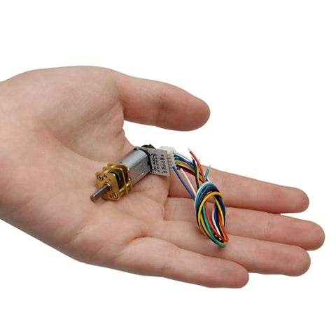 DC 6V 500RPM Gear Motor With Hall Encoder Micro Mini GA12 N20 shown on a hand for size reference
