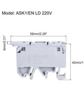 Easy Fit DIN Rail Mount Fuse Holder Terminal Blocks Grey Pack Of 5 ASK1 EN LD 220V with dimensions shown