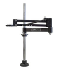 24 Inch Adjustable Articulating Bench Top Tool Holder With Torque Reaction Arm For Safer Hands Free Tooling mounted on steel post