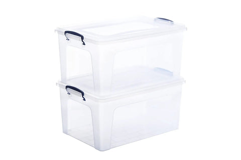 Stackable Clear Storage Boxes With Lids Heavy Duty Plastic Bins To Kick Clutter To The Curb For Home Office Dorm Setup Bpa Free Large Crate Containers That Are A Total Game Changer At 28 Quart 12 Pack