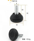 No Slip Adjustable Bolt Chair Feet Set 20 Pieces Pro Grade Leveling Floor Protectors dimensions diagram